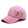 Embroidered Flower Diy Hat Soft Top Outdoor Sun Protection Casual Cotton Baseball Cap Fashionable Spring Summer Hat For Girls