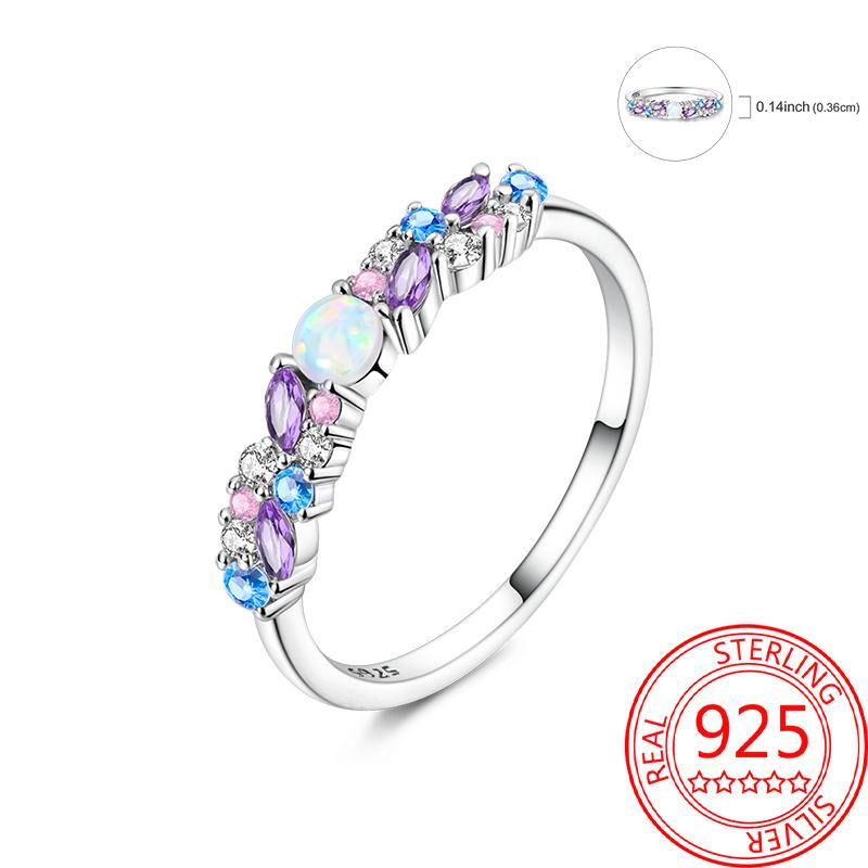 925 Silver Beautiful Stars and Moon Shining Sun Geometry Infinite Combination Ring Boutique Matching Gifts