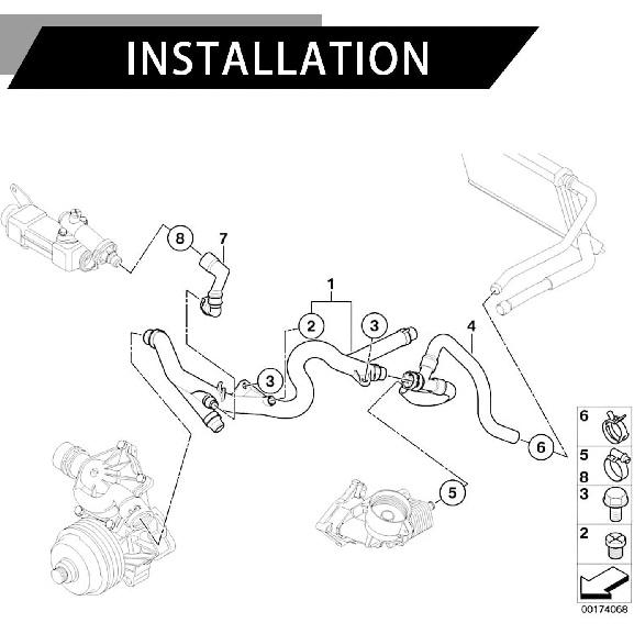 Tank Coolant Radiator Hose for BMW 335d Base 3.0L L6 Diesel 2009-2011, OE Number 11537802632 - Quality Plastic, Anti-Corrosion, Anti-Rust,