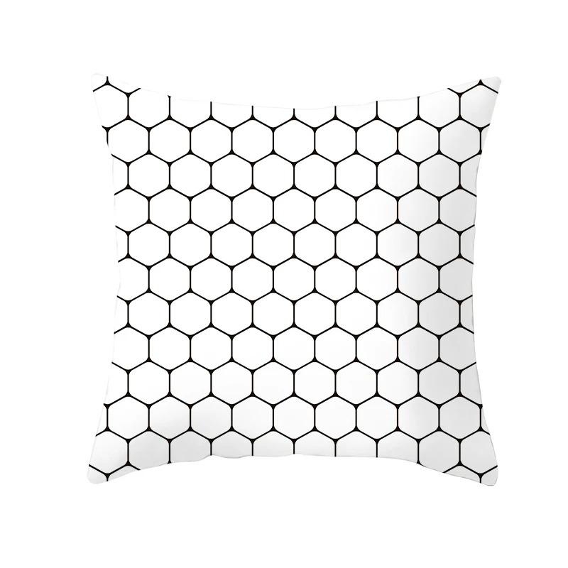 Black and White Geometric Decorative Pillowcases Living Room Office Home Pillowcases Car Ornaments