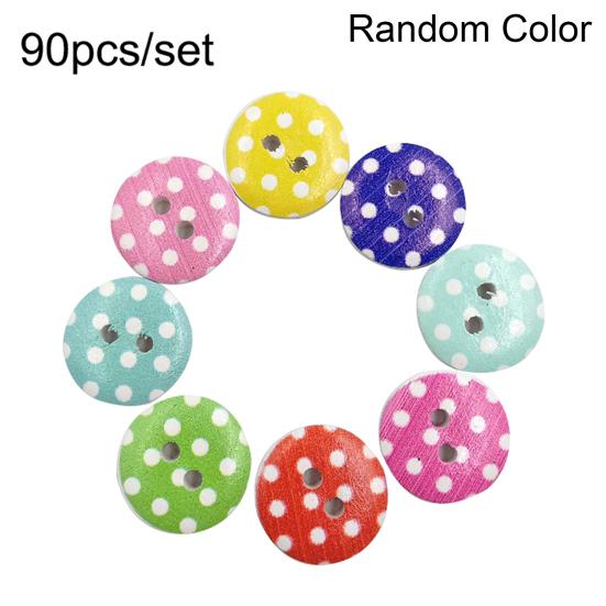 

90шт горошек круглой формы 2 отверстия деревянные пуговицы DIY шитье декор для скрапбукинга
