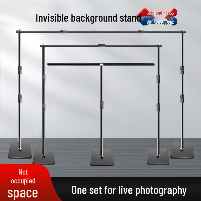 Ruiteng Retractable Photography Background Stand with Green Screen Holder. 2*1m T-Stand