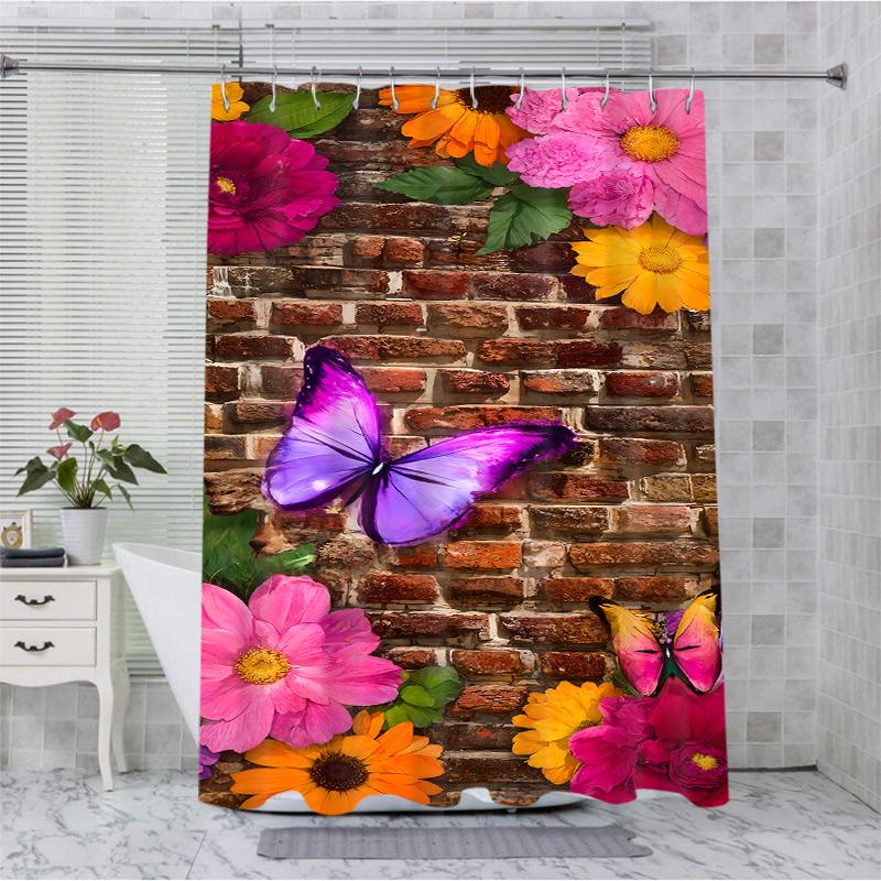 Sunflower Bathroom  Shower Curtain Colored Wood P Waterproof Fabric Bathroom Curtain With 12 Hooks Sunflower Home Deco Free Ship