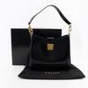 CELINE logo Shoulder Bag vintage black Calfskin Women Used