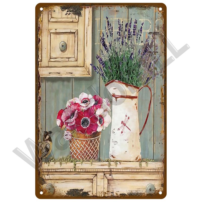 Retro Tin Sign For Cafe Garden Decorations Vintage Metal Sign Home Wall Art Mural Plaque Plate Room Decor Farm Painting Gift