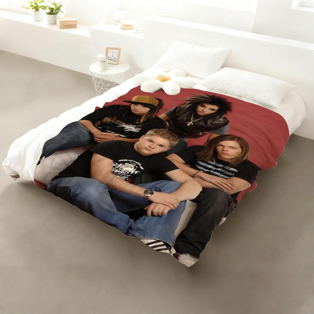 

Metal Rock Band Tokio Hotel Throw Cozy Soft Flannel Throw Lightweight Skin-Friendly For Sofa Bed Office & Travel 75cmx90cm