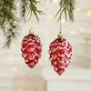 2PCS Red&white Christmas Hanging Decoration Plastic Santa Clause Christmas Tree Ornament Festival Party Supplies Xmas Baubles