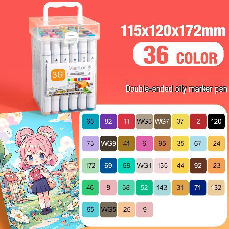 Double-Ended Marker Pen Set: Alcohol-Based Watercolor Pens for Children's Art and Graffiti