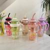 Summer Water Cup High Appearance Level Female Large Capacity Plastic Cup Ton Ton Bucket Belly Cup Cute Student Straw Water Cup