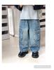 2025 Spring & Autumn Boys' Cargo Jeans: Trendy, Loose-Fit, Casual Long Pants for Kids