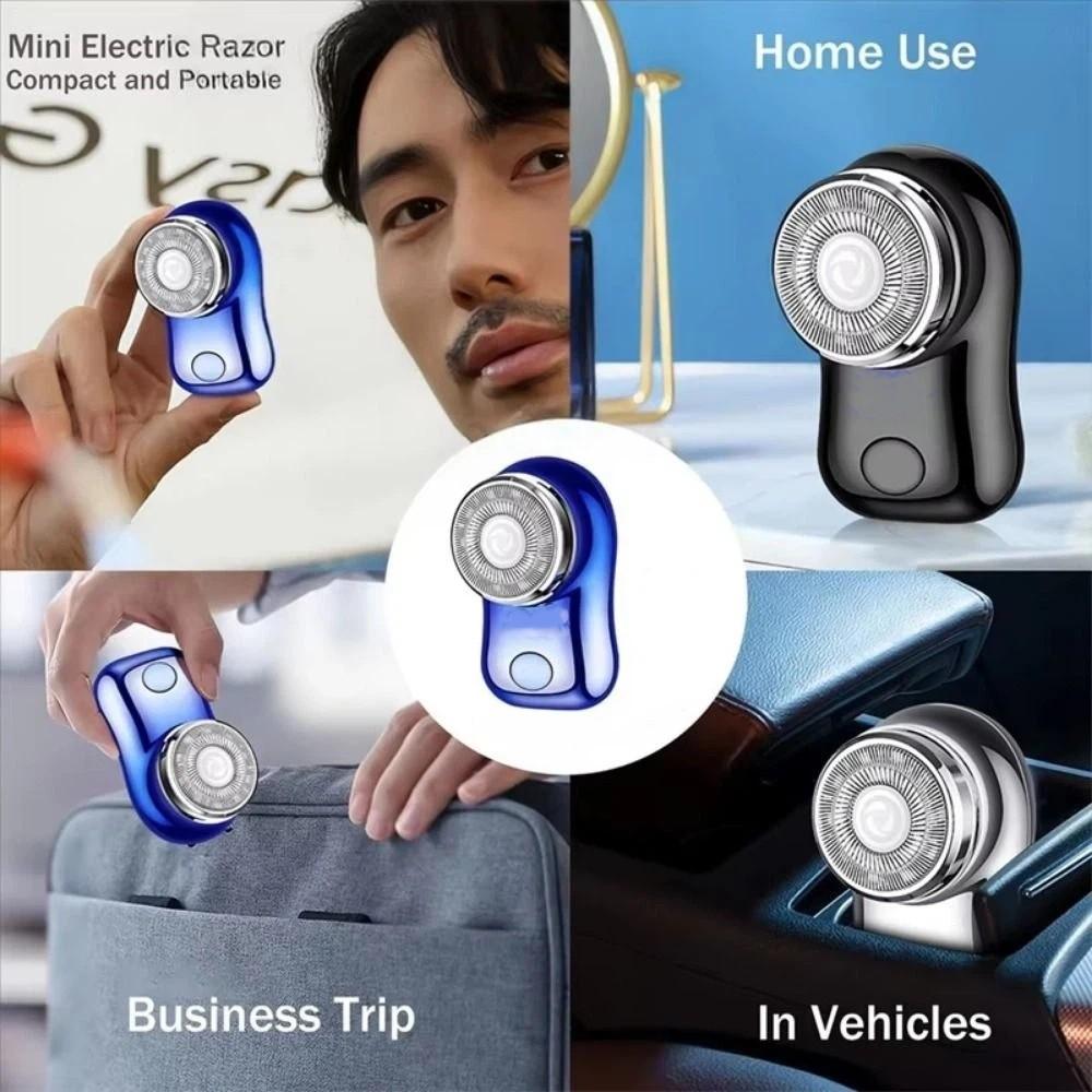 Cordless Mini Electric Shaver USB Rechargeable Men's Beard Trimmer for Face Body
