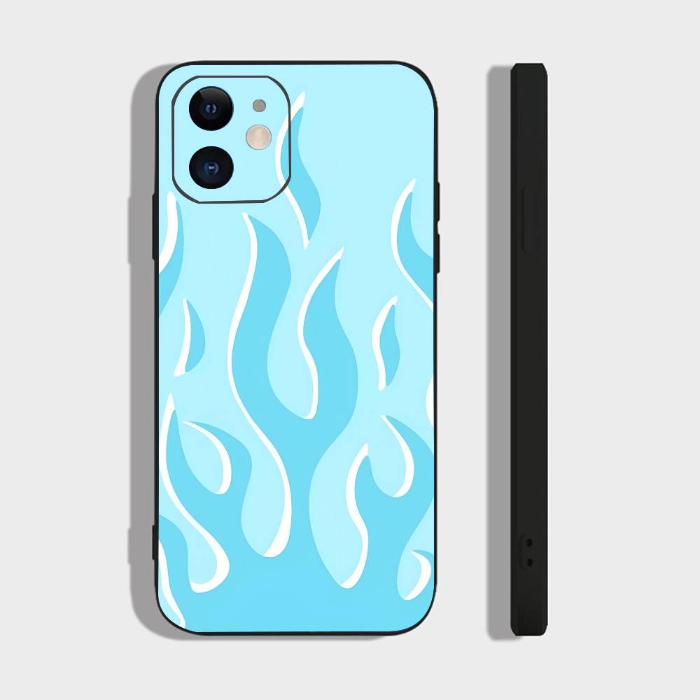 Fire For IPhone 13,17,11,12,16,14,15,Plus,Pro Max Soft Silicone Black Phone Case