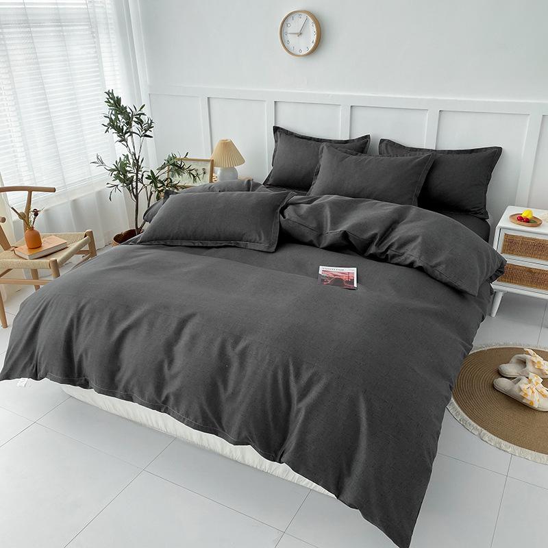 Washed Cotton Skin-Friendly Duvet Cover for Single/Double Bed - Simple & Fresh Design