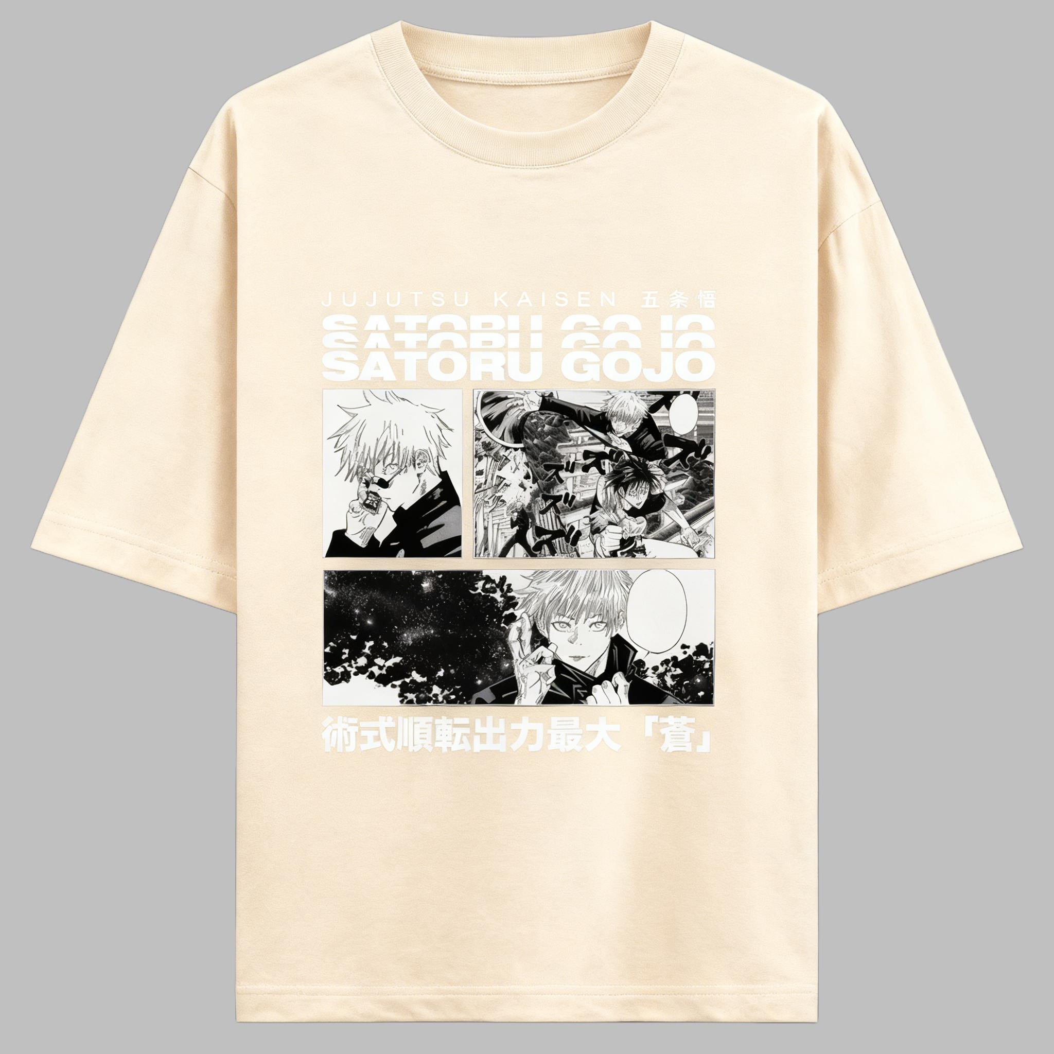 

Jujutsu Kaisen Anime Gojo Satoru Printing Cotton Tshirt Men and Women Harajuku Fashion Loose Summer Anime Peripheral Clothing 3XL