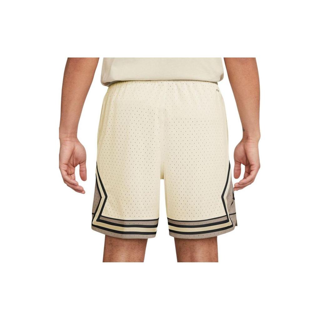 Jordan Gestreept Casual Korte Broek voor Mannen, Middelhoge Taille, met Trekkoord, Rechte Pijp, Beige DX1488-113
