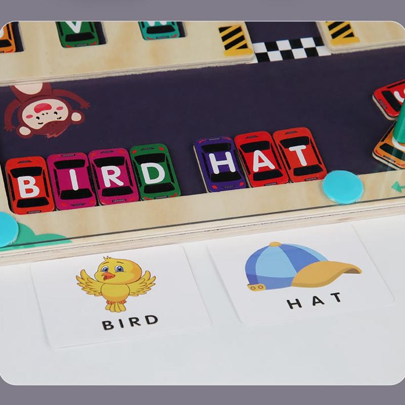 Children Magnetic English Letters Find Car Parking  Maze Learning Education Toys Color Matching Montessori Toys Wooden Toys