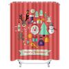 TU Christmas Shower Curtain Festive Holiday Decor Merry Xmas Bathroom Fabric Backdrop Waterproof Holiday Shower Curtain
