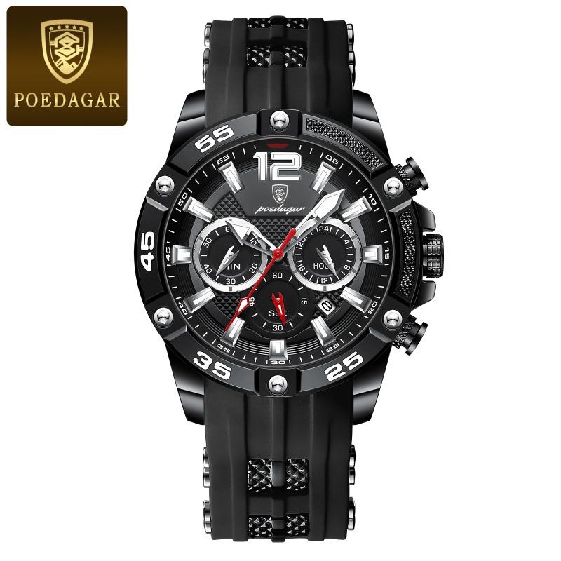 Top Brand Multi-function New Men's Watch Silicone Tape Quartz Waterproof Luminous Fashion Watch