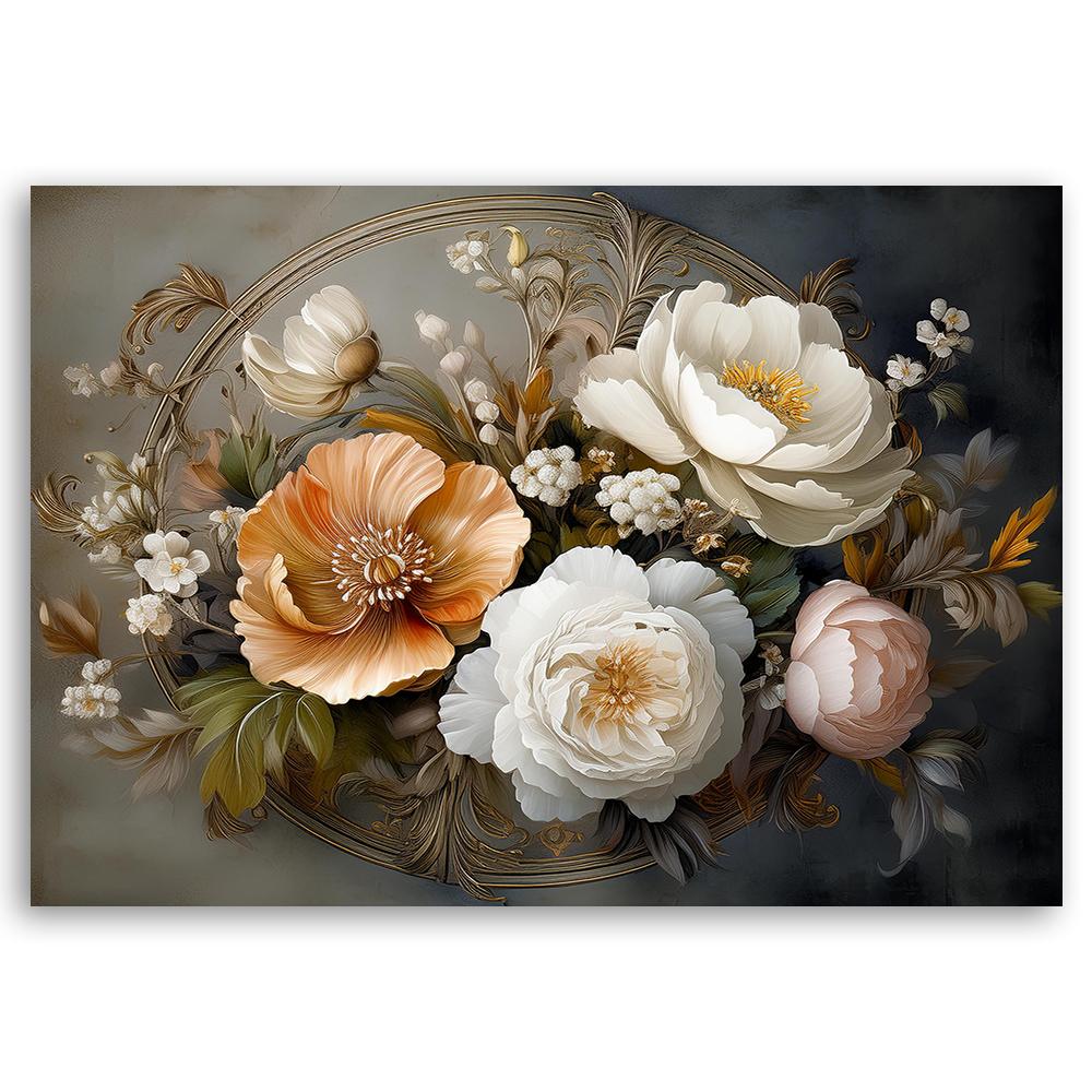 Canvas Print, Natural Botanicals Foliage Flowers