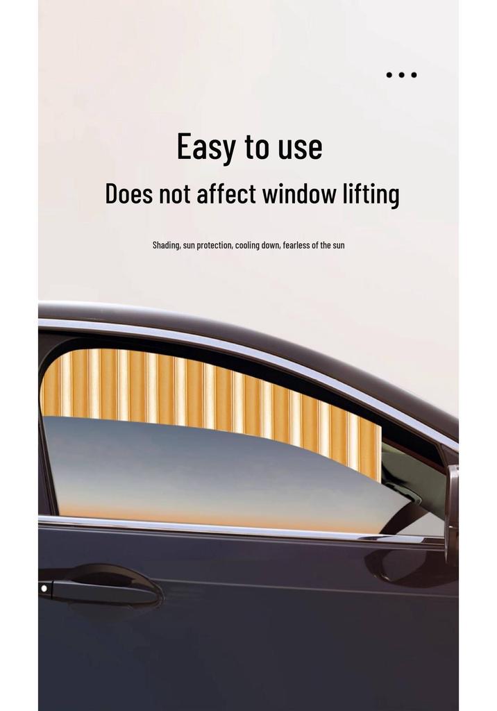 Magnetic Sunshade Privacy Curtains for Small Cars - Sliding Rail Type