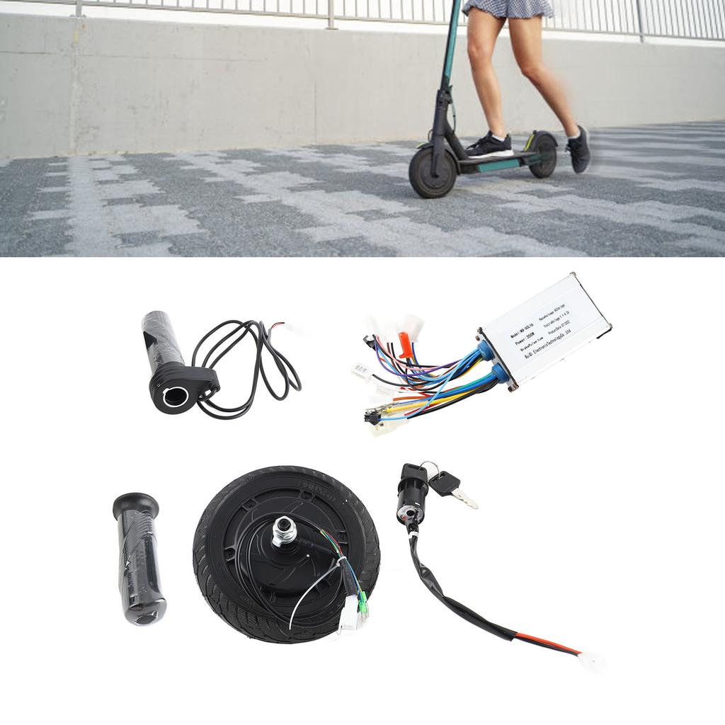 Electric ScooterWheel Brushless Hub Motor 24V 350W Metal Wheel Brushless Hub Motor Kit 8in Electric Scooter Conversion Set