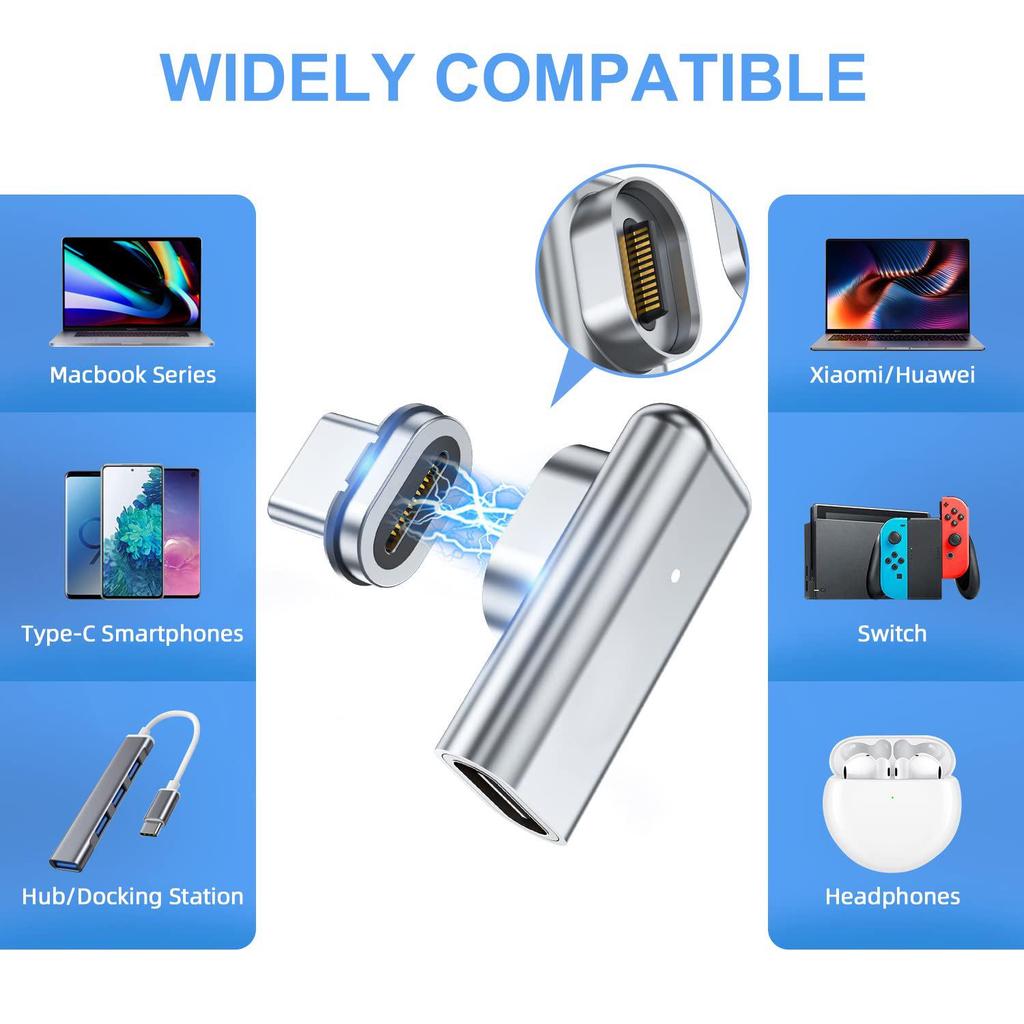 100W PD Fast Charging Type-C Magnetic Adapter for Phones & Laptops