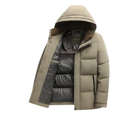 Autumn and Winter Hooded Middle-aged Business Casual Thickened Warm Cotton-padded Jacket