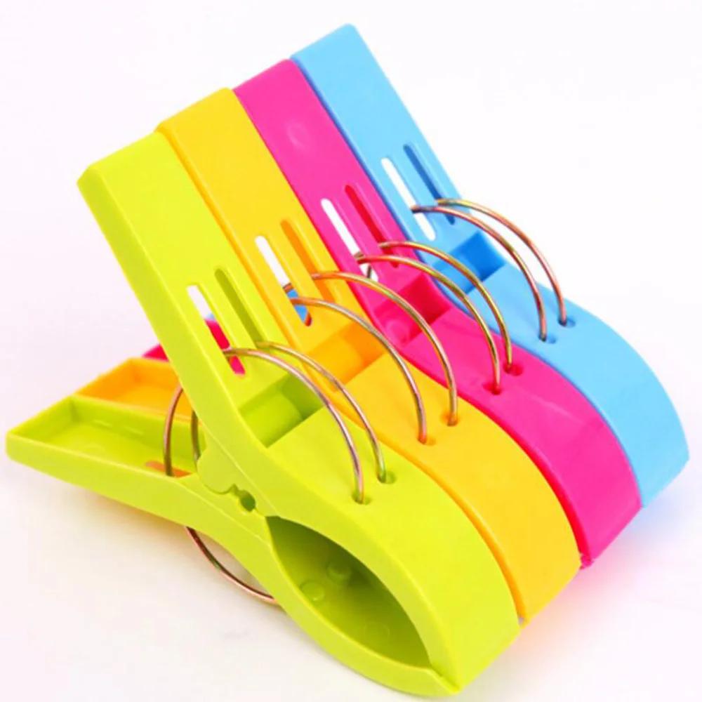 

4Pcs Beach Towel Clips Plastic Quilt Pegs for Laundry Sunbed Lounger Clothes Pegs Home Bathroom Organization 4pcs