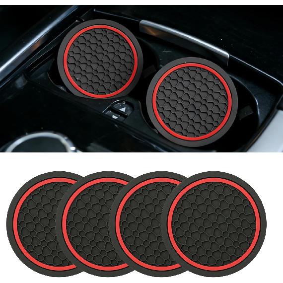 4 Pcs 2.75 Inch Car Coasters, Non-Slip Waterproof PVC for Cars Trucks RVs