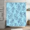 Stylish Blue Leaf Pattern Shower Curtain For Bathroom Decor Waterproof Fabric Shower Curtains In Multiple Sizes