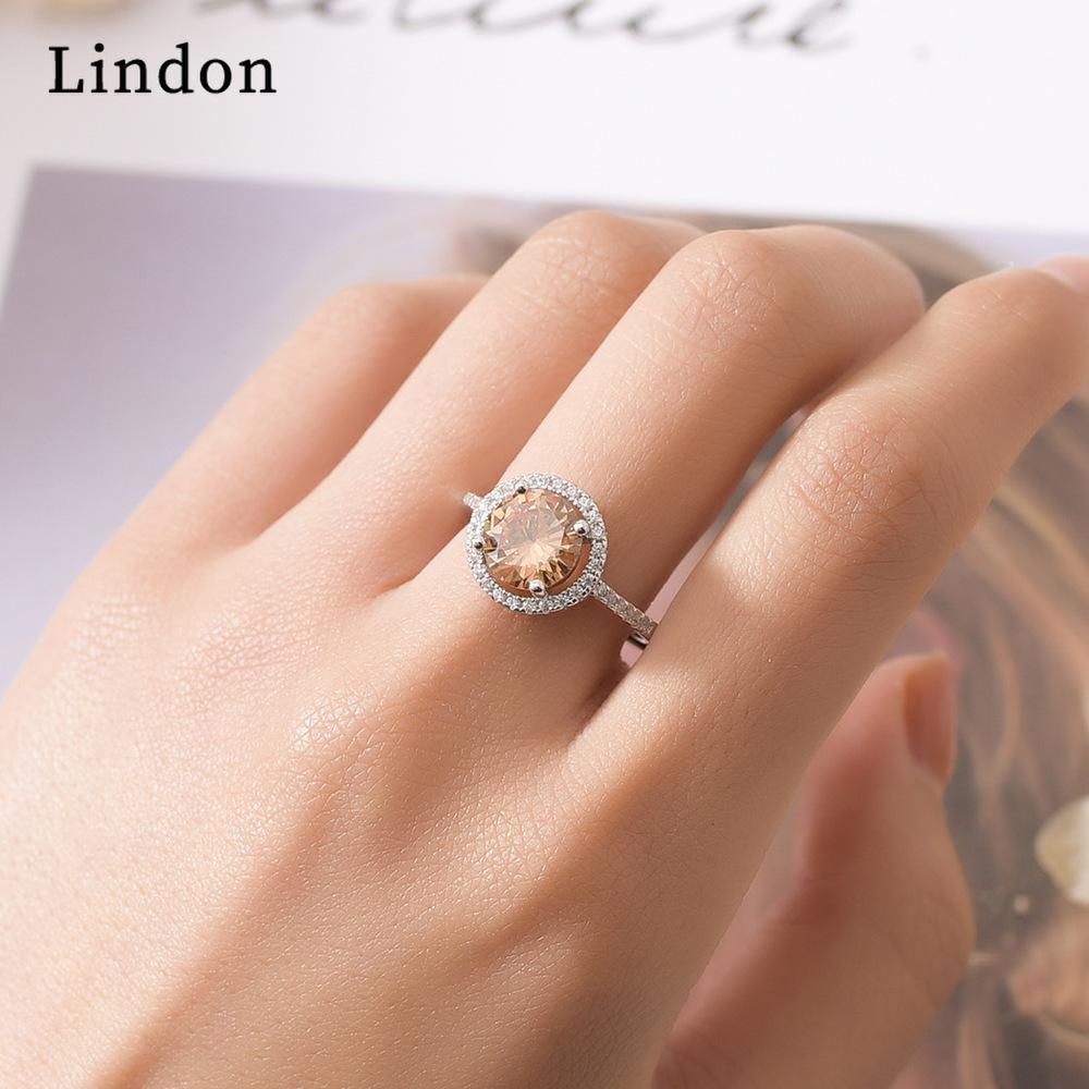 

Классическое кольцо Lindon из медного сплава с цирконием, женские ювелирные изделия, свадебный подарок для вечеринки
