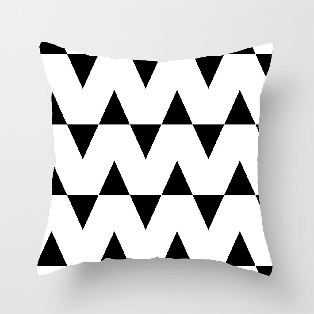 Nordic Throw Pillow Cover Plush Black and White Geometric Striped Simple Pillow Cover Sofa Cushion Cover