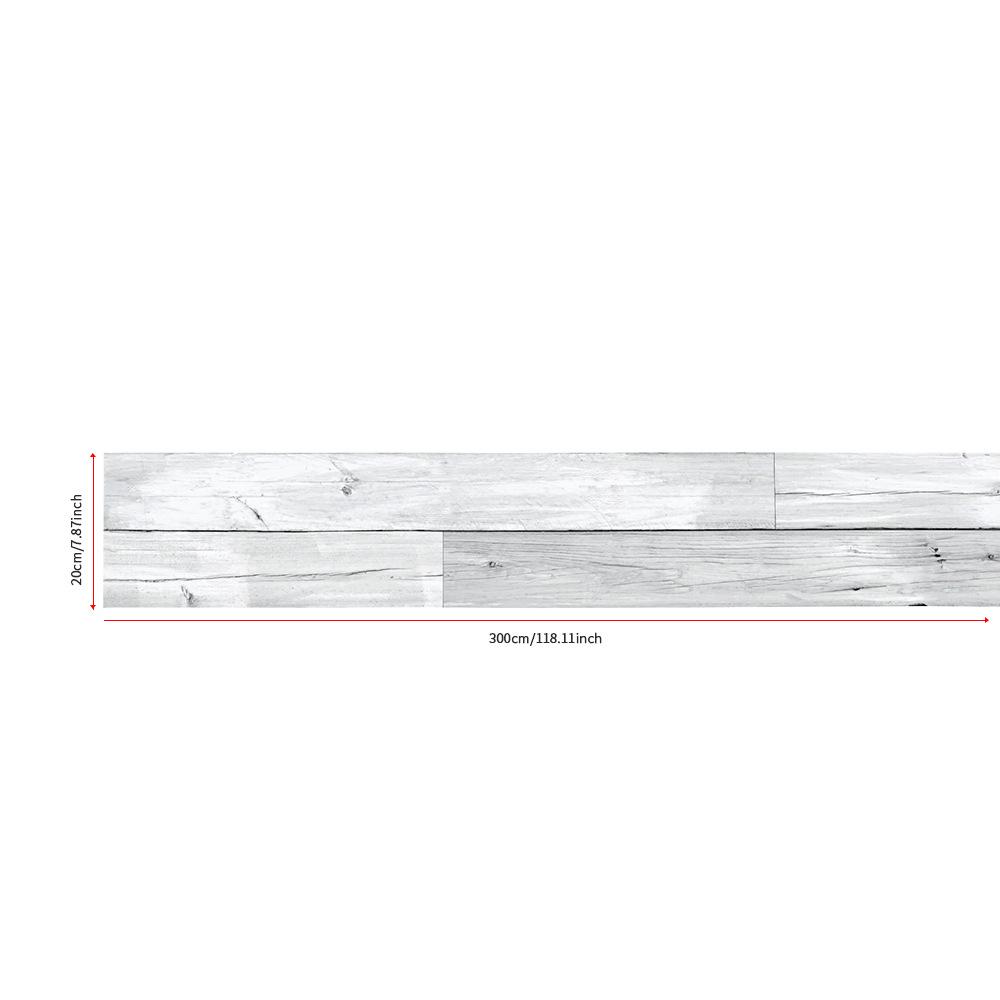 1roll 20x300cm Wood Grain Floor Stickers PVC Self-Adhesive Thickened Waterproof Wall Stickers, for Living Room Office Home Decor