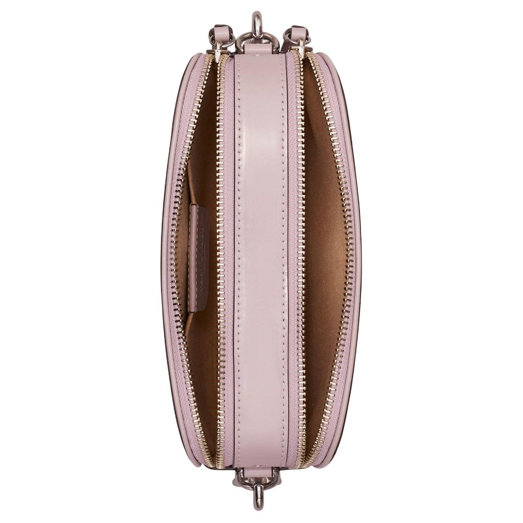 Tory Burch Miller Logo Pattern Zip Closure Patent Leather Mini Shoulder Crossbody Bag Women Bags Pink 165153-500