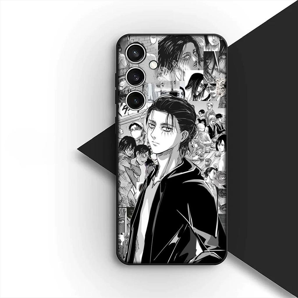 Casing for Samsung Galaxy S20 S22 S21 FE Ultra Plus A07 A17 A15 A16 A25 A57 A37 Phone Cover Soft Case Attack On Titan Anime Levi