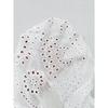Womens Eyelet Embroidery Peplum Shirt With Point Collar And Ruffle Short Sleeve Casual Blouse