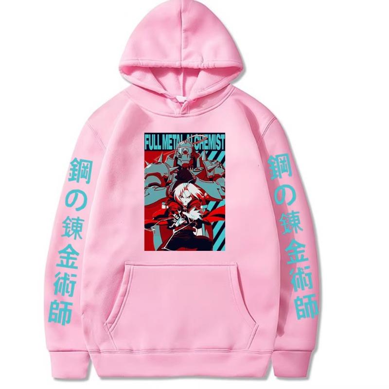 Hot Anime Fullmetal Alchemist Edward Elric and Alphonse Print Hooded Men Women Hoodies Casual Sweatshirt Harajuku Streetwear