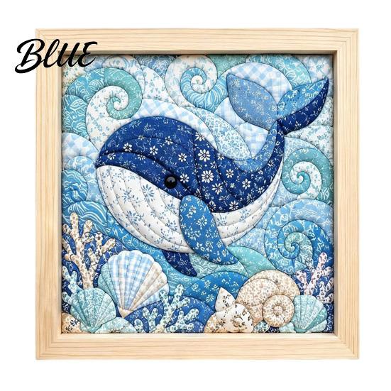 No Sew Quilt Art No-Sew Japanese Fabric Kit DIY Mosaic Kits for Adults Beginners Quilted Wall Collage Craft with Frame & Tools Kits Gifts