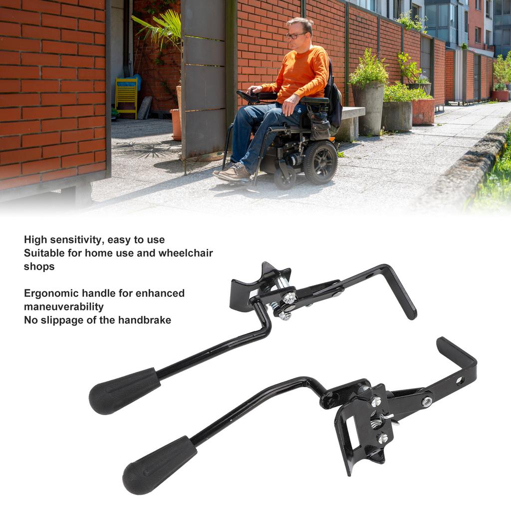 1 pár náhradních brzd pro invalidní vozík Silná brzdná síla Vysoká citlivost Montáž na levou a pravou stranu Brzdy pro invalidní vozík
