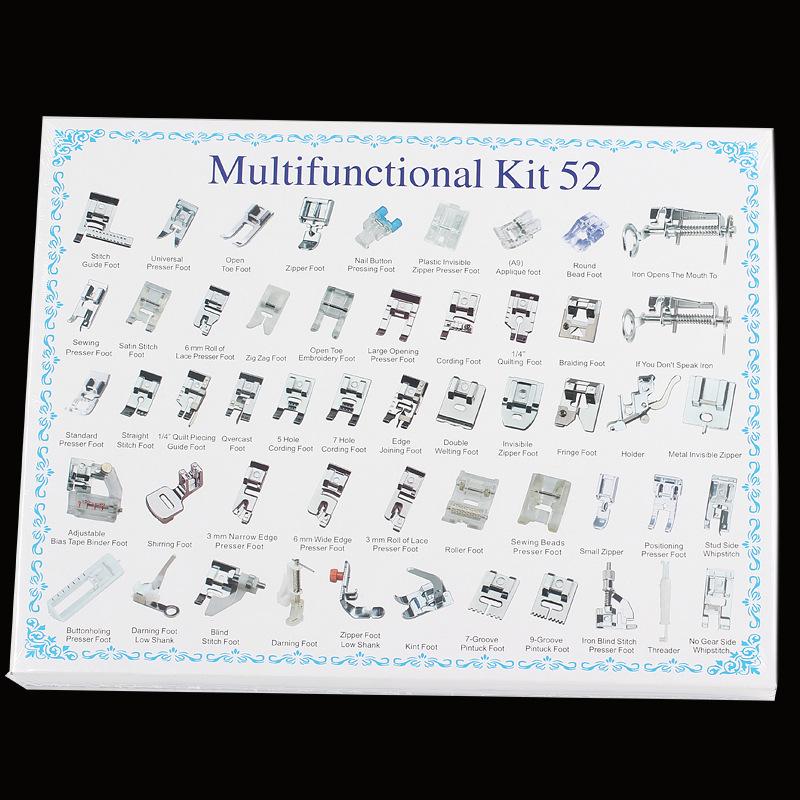 Multifunctional Sewing Machine Presser Foot Set: 32, 42, 48, 52, 62, 72 Pcs