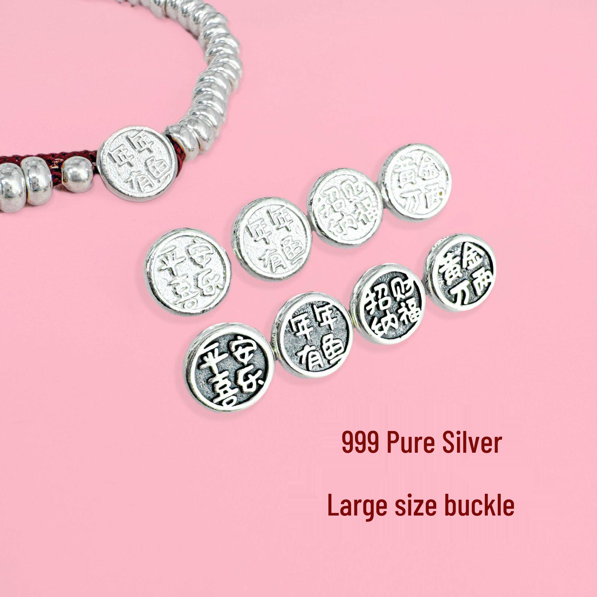 S999 Sterling Silver Fortune-Attracting Blessing Bracelet DIY Kit - Safety Buckle & Coiling Material Abundance Yearly серебряный