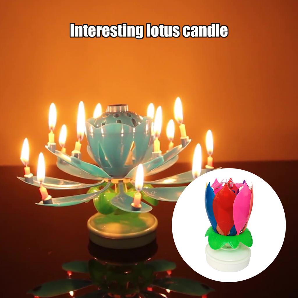 Music Candle Rotating Creative Craft  Birthday Party Double Electronic Lamp Candle