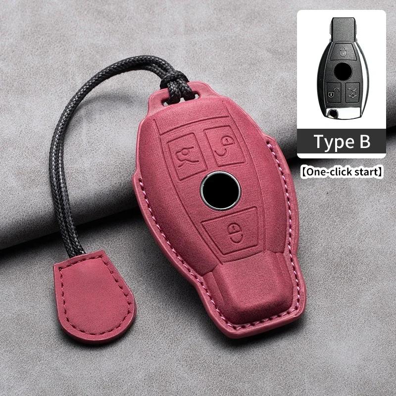 Leather Car Remote Key Case Cover Shell for Mercedes Benz A B C E Class CLS CLA GLS GLA GLK GLC AMG W176 W204 W205 W212 W463