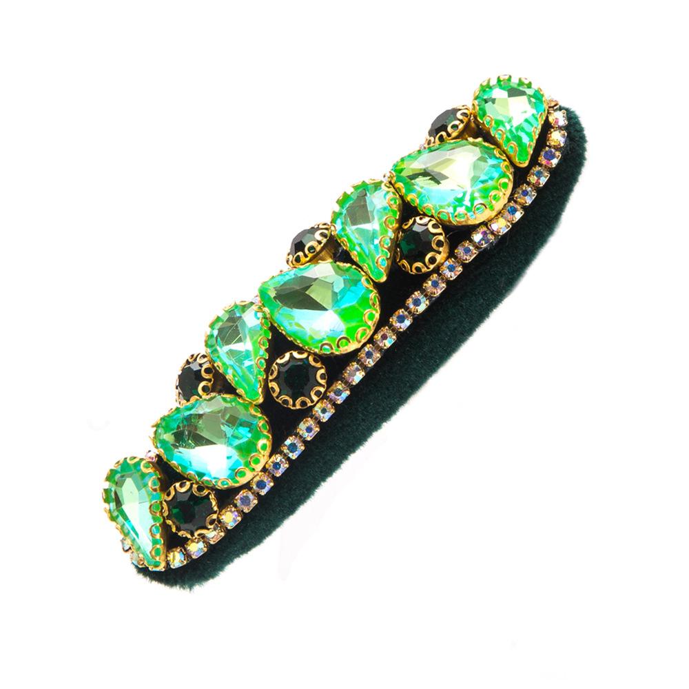 Retro French Velvet Barrettes Women's Side Bang Clip Broken Hair Hairpin Super Flash Glass Drill Sponge Thickness Barrettes