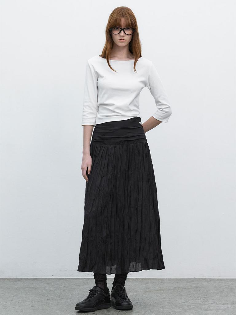 Atelier Nine Wrinkle Shirring Long Skirt (Sk-5077)