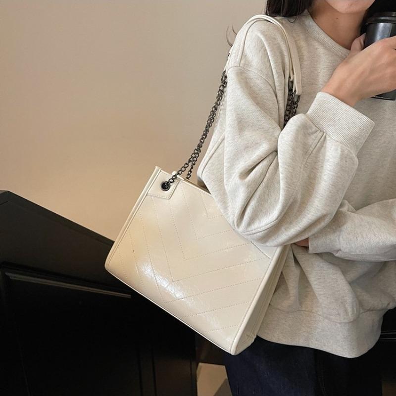 Casual Daily Messenger Bag Tote Chain Bag Women's Bag New Large-capacity Sewing Line Shoulder Bag