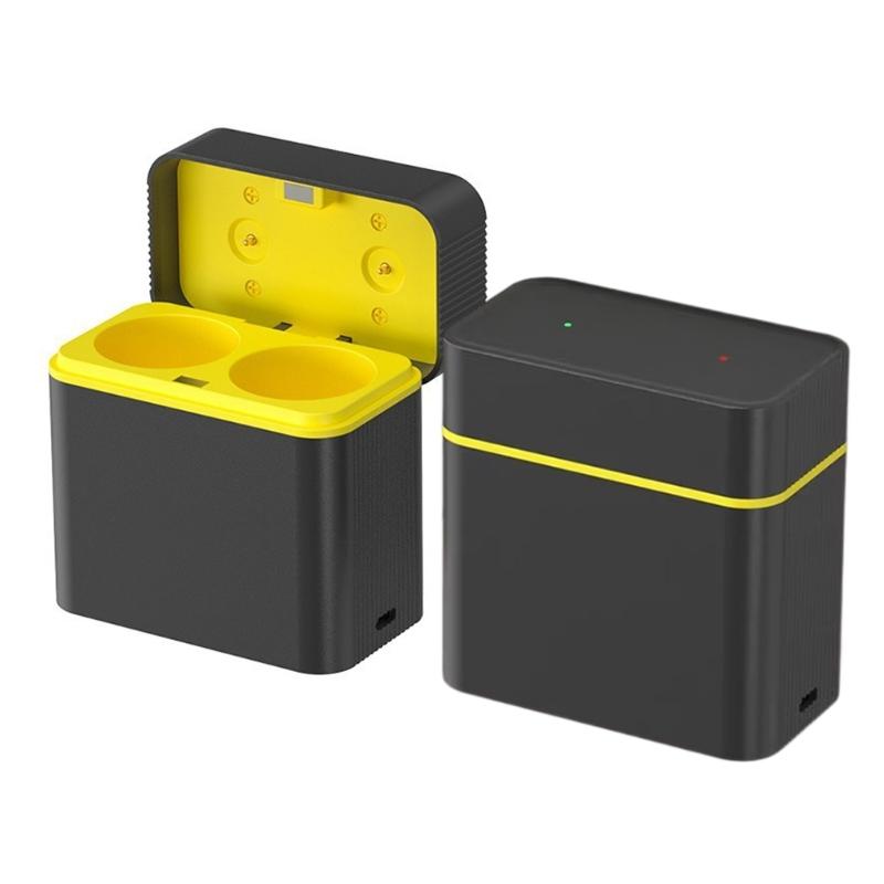 Two Slot D Size Battery Charging Box With Intelligent Flip Cover Design And Safety Protections
