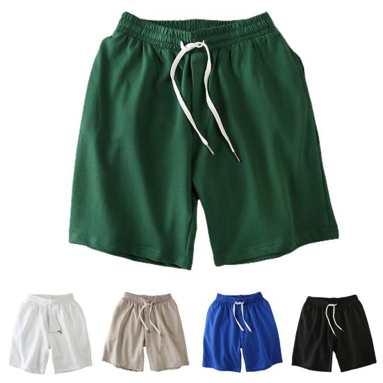 Side and Back Pockets Summer Relaxing  Solid Color  Thin Side and Back Pockets Mid Rise Male Shorts Activewear Shorts