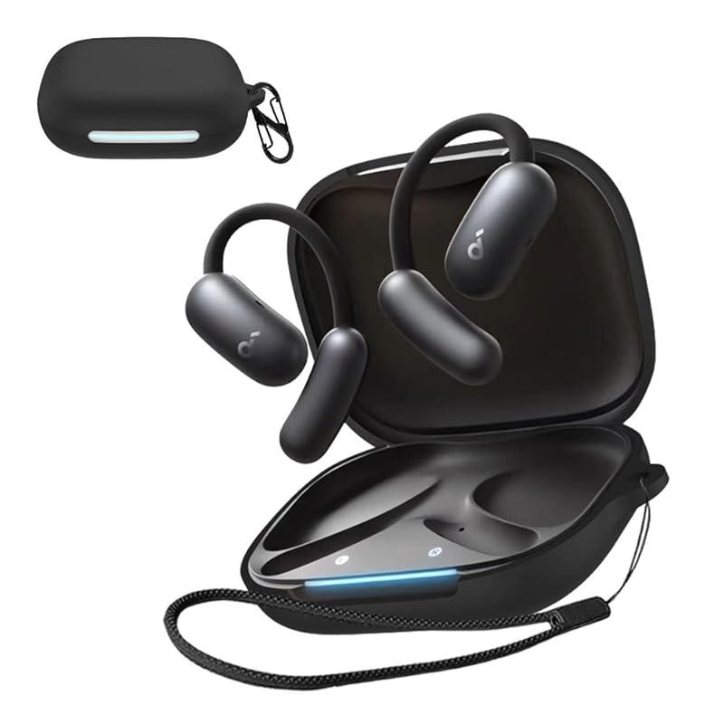 

For Anker Soundcore AeroFit 2 case [HVUYAL] Equipped with a hook to prevent loss lightweight Scratch prevention dustproof Hard to get hurt Soft silica