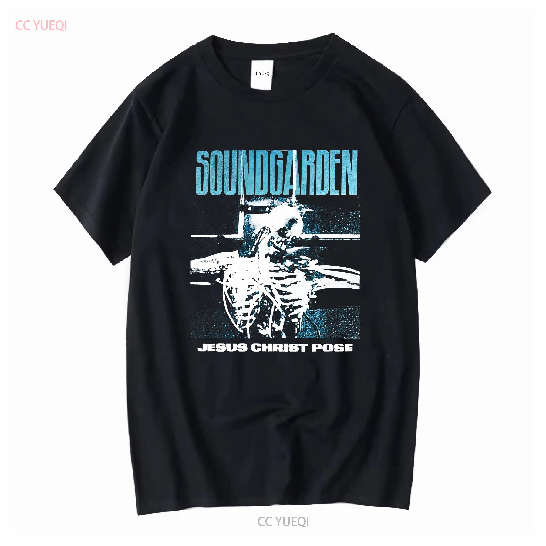 

Soundgarden Jesus Christ Pose Band 90s Black T shirt S 5XL vintage Washed homme graphic Comfortable Stretched streetwear 4XL